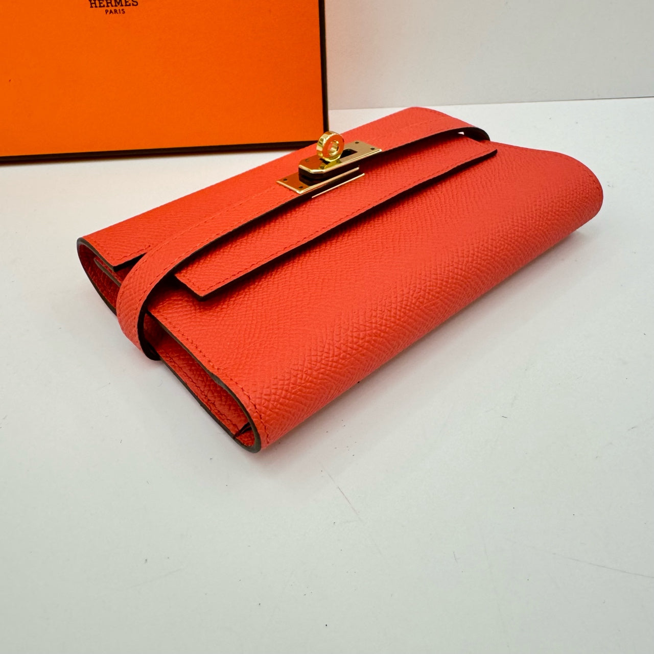 Hermes - Kelly - Leather - Orange - (mini)