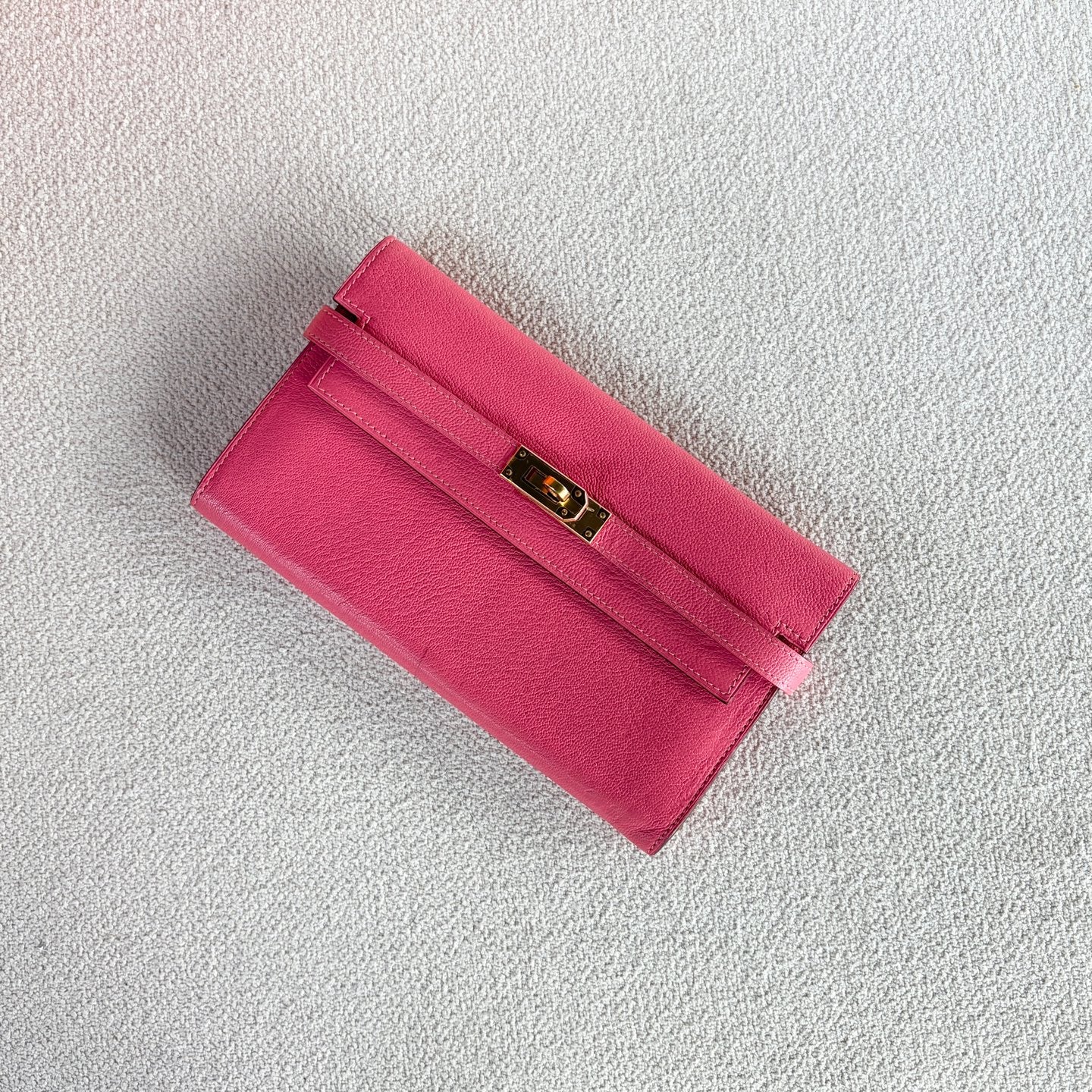 Hermes - Kelly - Leather - Pink - (small)