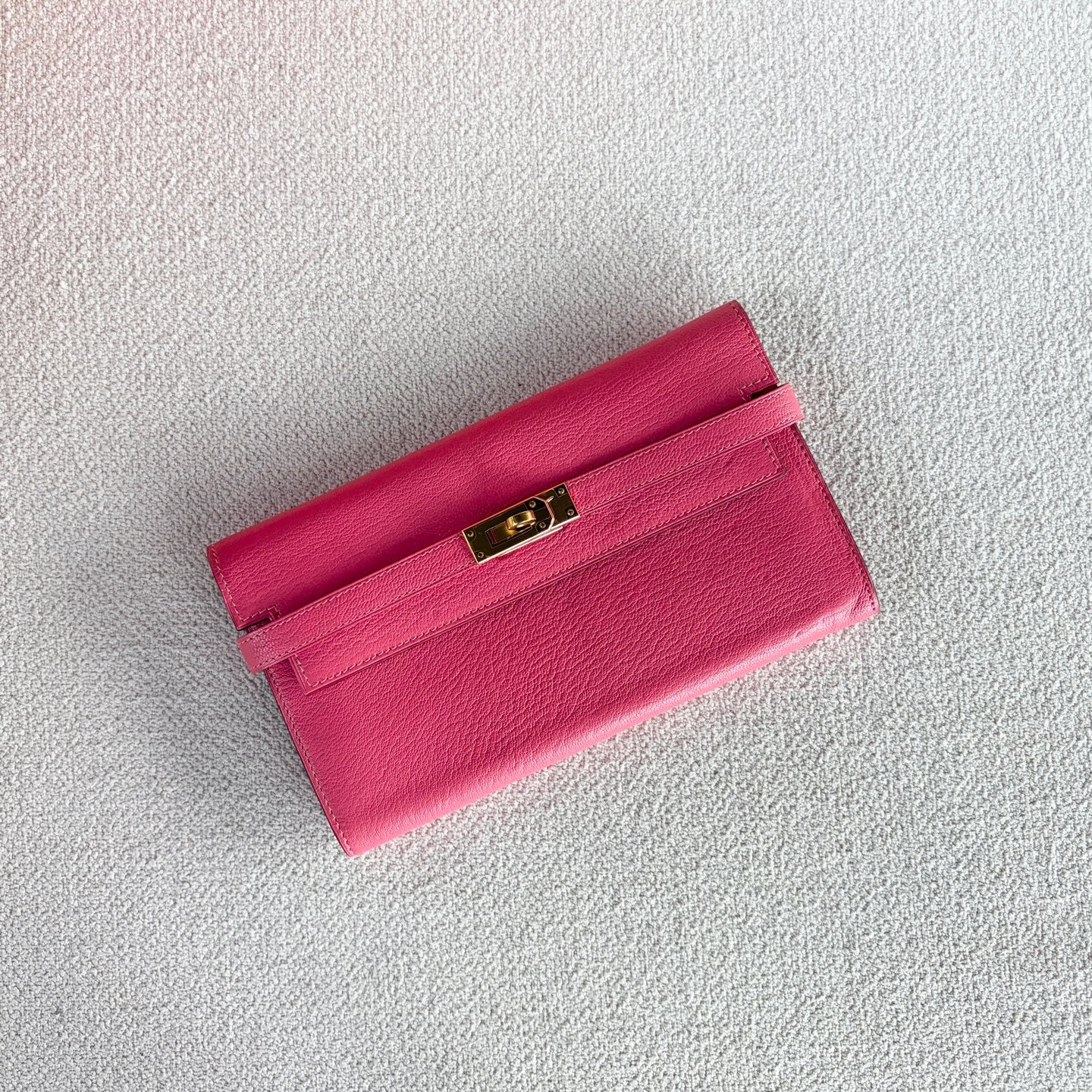 Hermes - Kelly - Leather - Pink - (small)