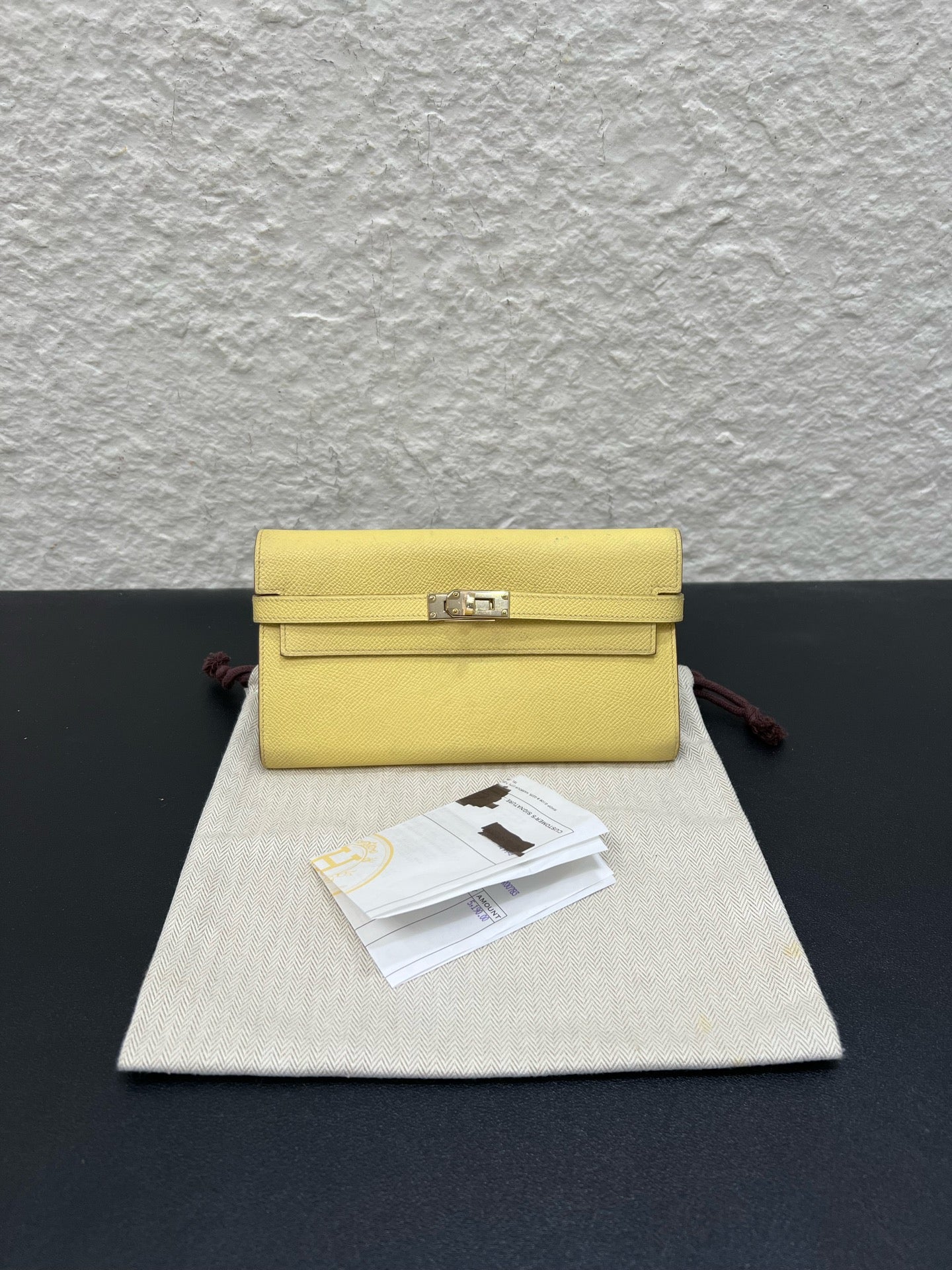 Hermes - Kelly - Leather - Yellow - (large)