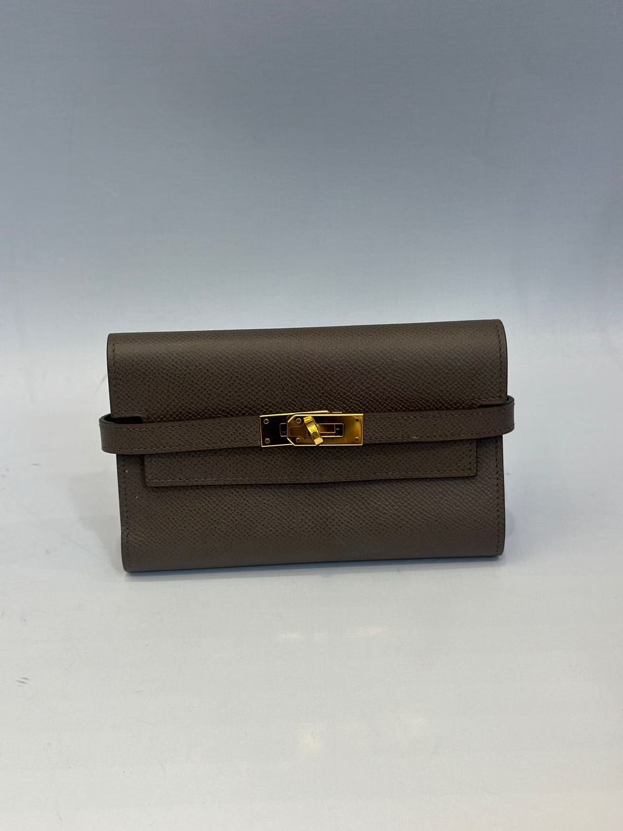 Hermès - Kelly Long Wallet - Epsom calf leather - Tin Grey with Gold-Tone Hardware - (Other)