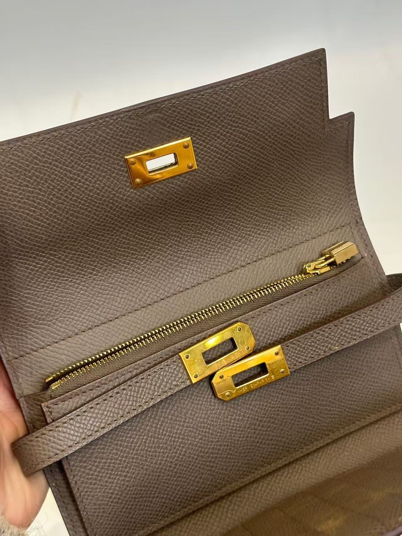 Hermès - Kelly Long Wallet - Epsom calf leather - Tin Grey with Gold-Tone Hardware - (Other)