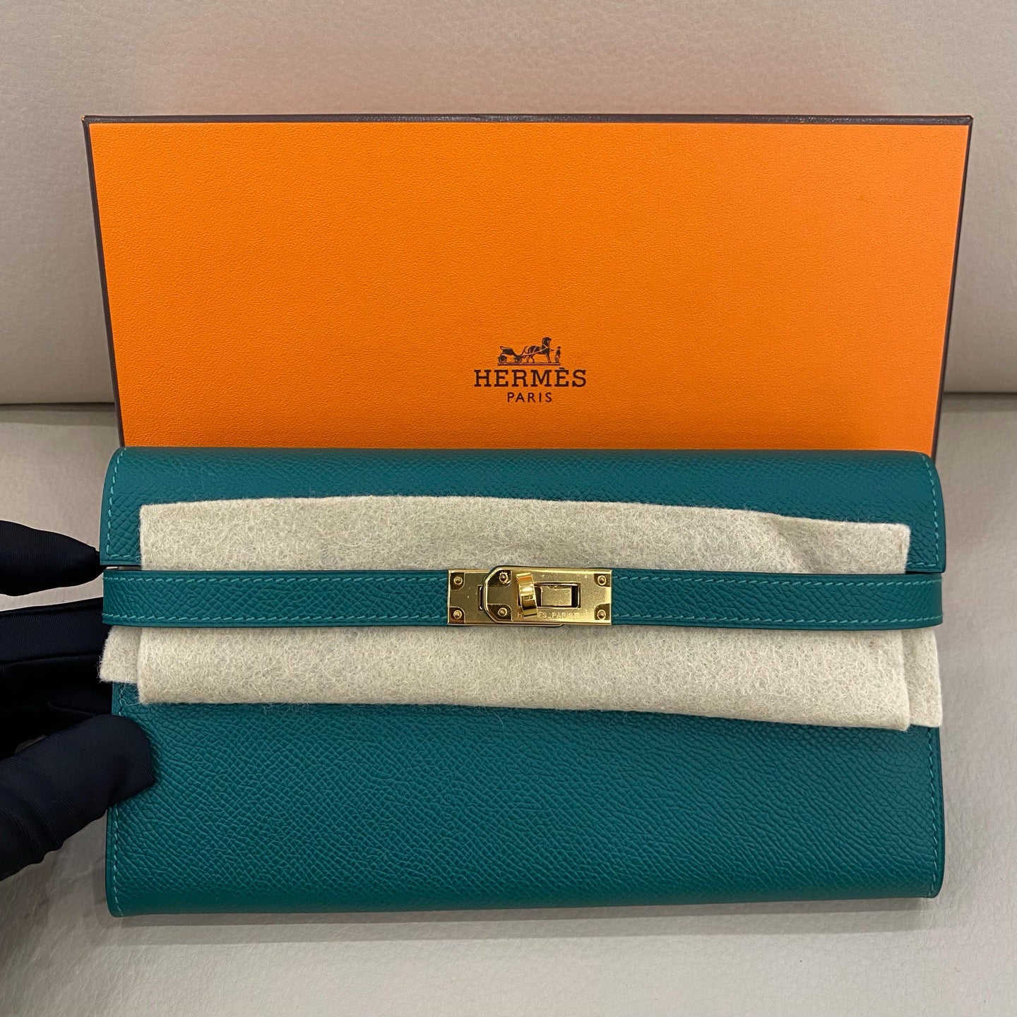 Hermès - Kelly Long Wallet - Epsom leather - Green - (Small)