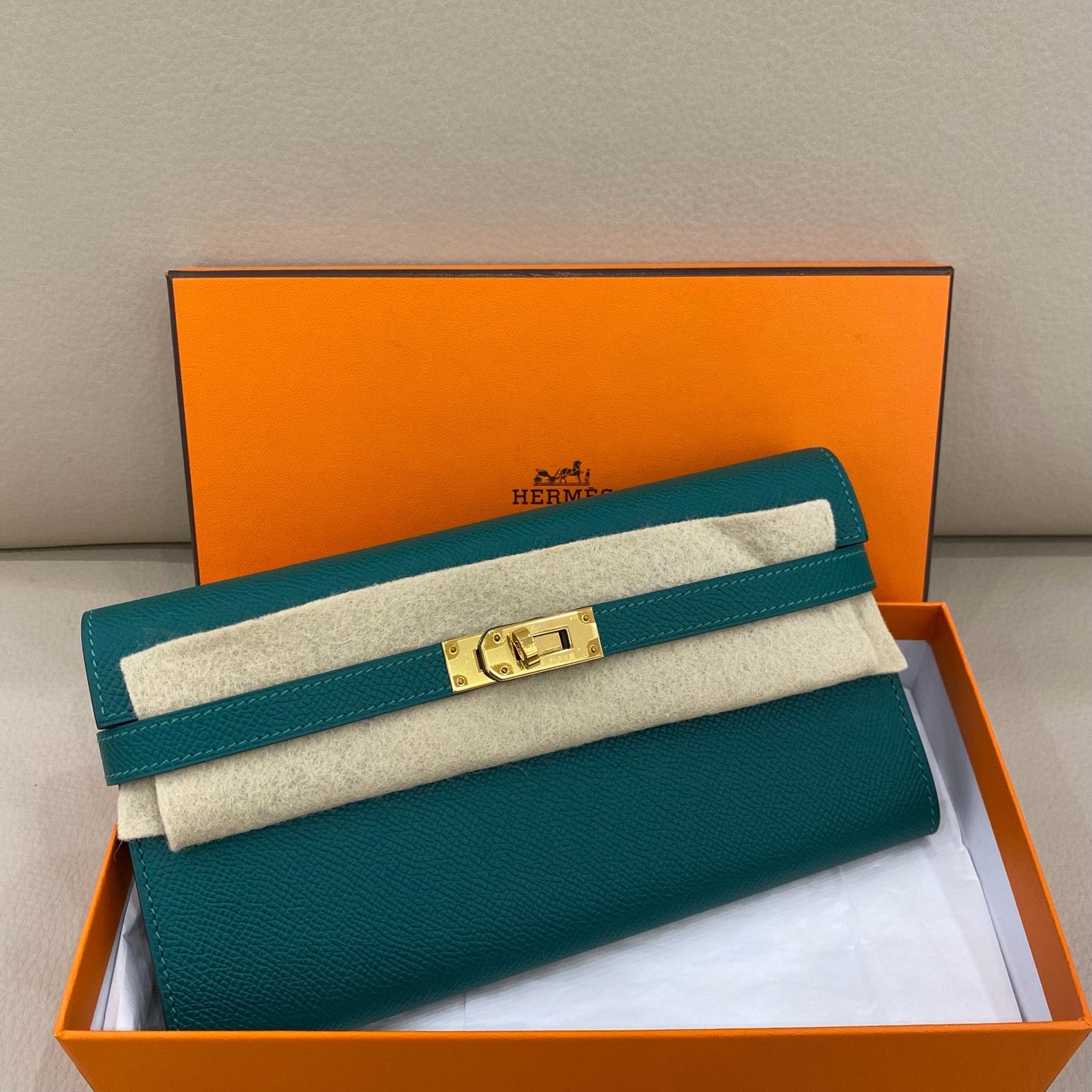 Hermès - Kelly Long Wallet - Epsom leather - Green - (Small)