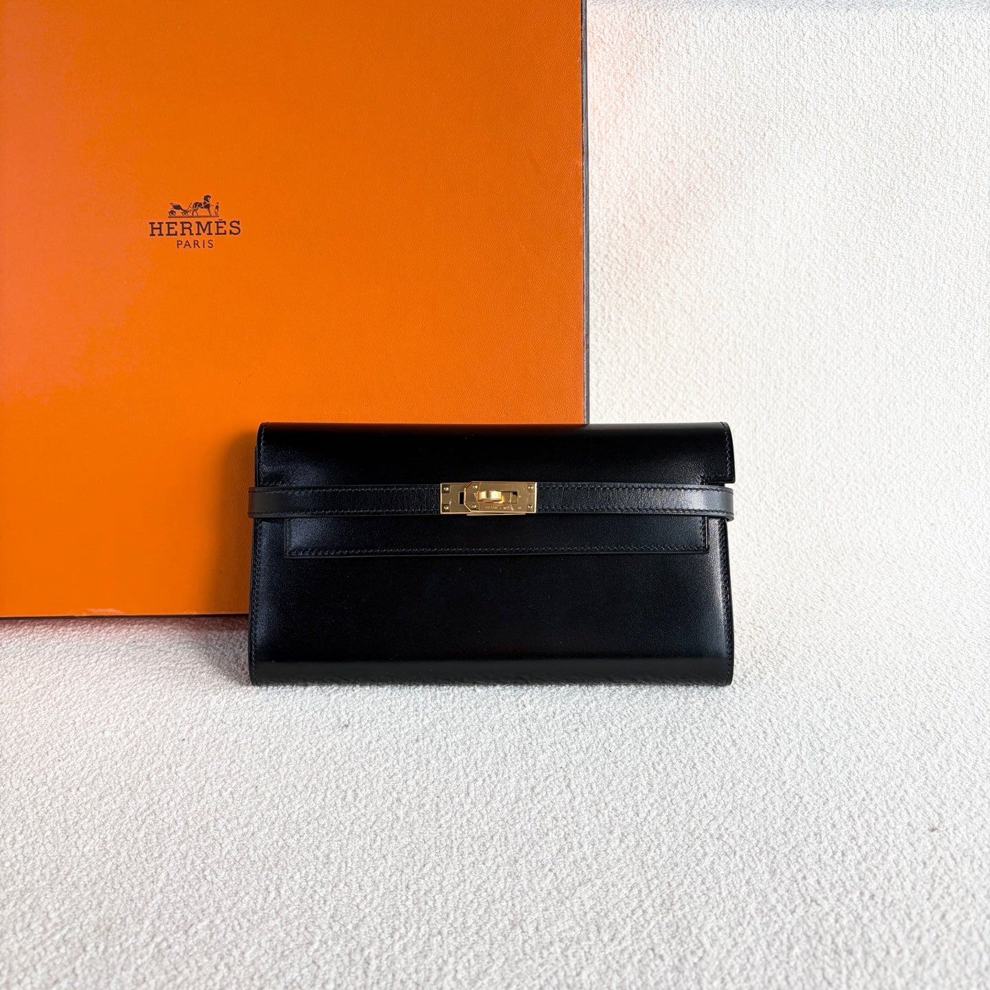 Hermes - Kelly Wallet - Box leather - Black