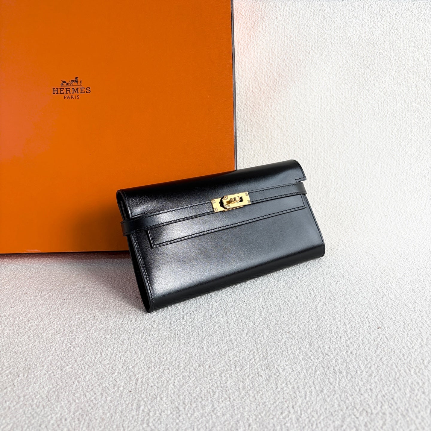 Hermes - Kelly Wallet - Box leather - Black