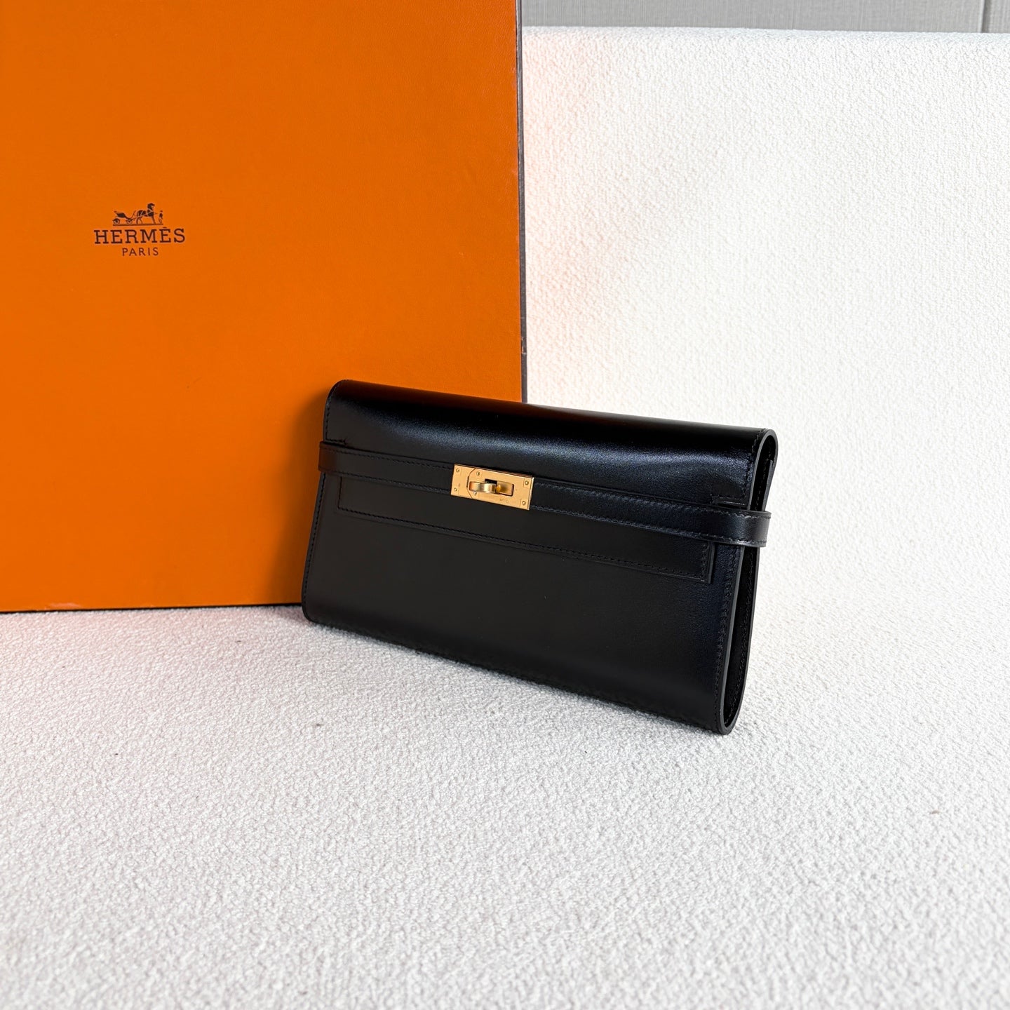 Hermes - Kelly Wallet - Box leather - Black