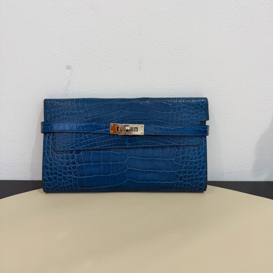 Hermès - Kelly Wallet - Exotic leathers - Crocodile - Blue - (Small)