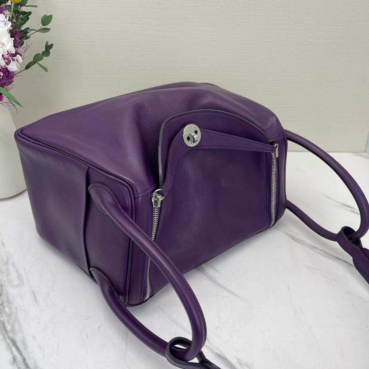 Hermès - Lindy30 - Taurillon Clemence leather - Purple - (medium)