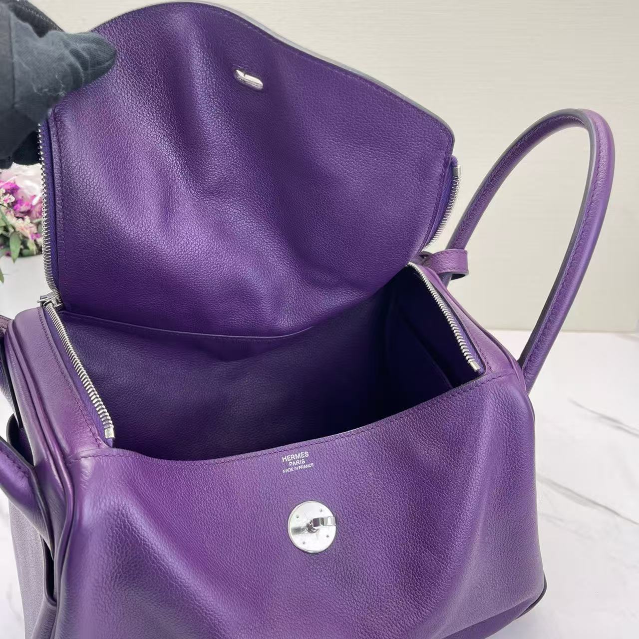 Hermès - Lindy30 - Taurillon Clemence leather - Purple - (medium)