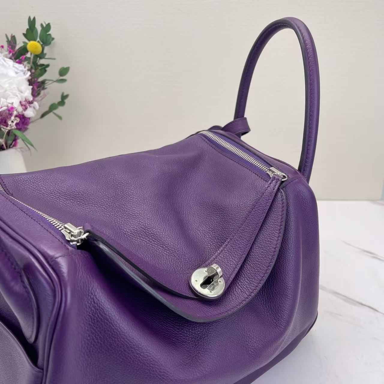 Hermès - Lindy30 - Taurillon Clemence leather - Purple - (medium)