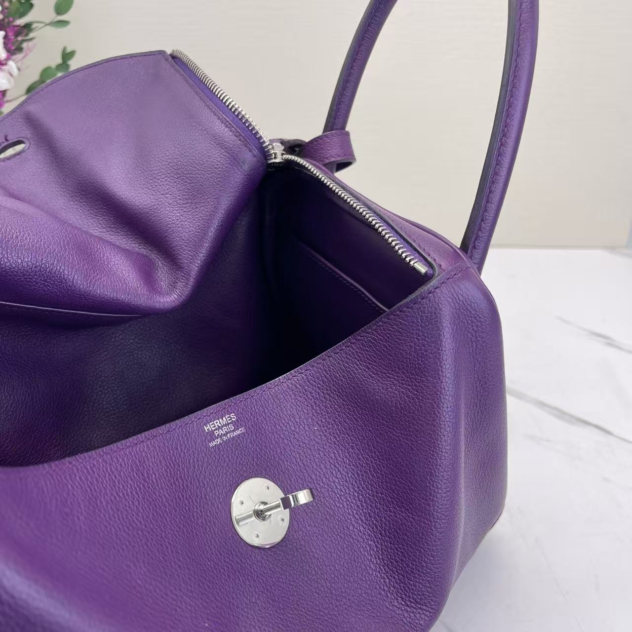 Hermès - Lindy30 - Taurillon Clemence leather - Purple - (medium)