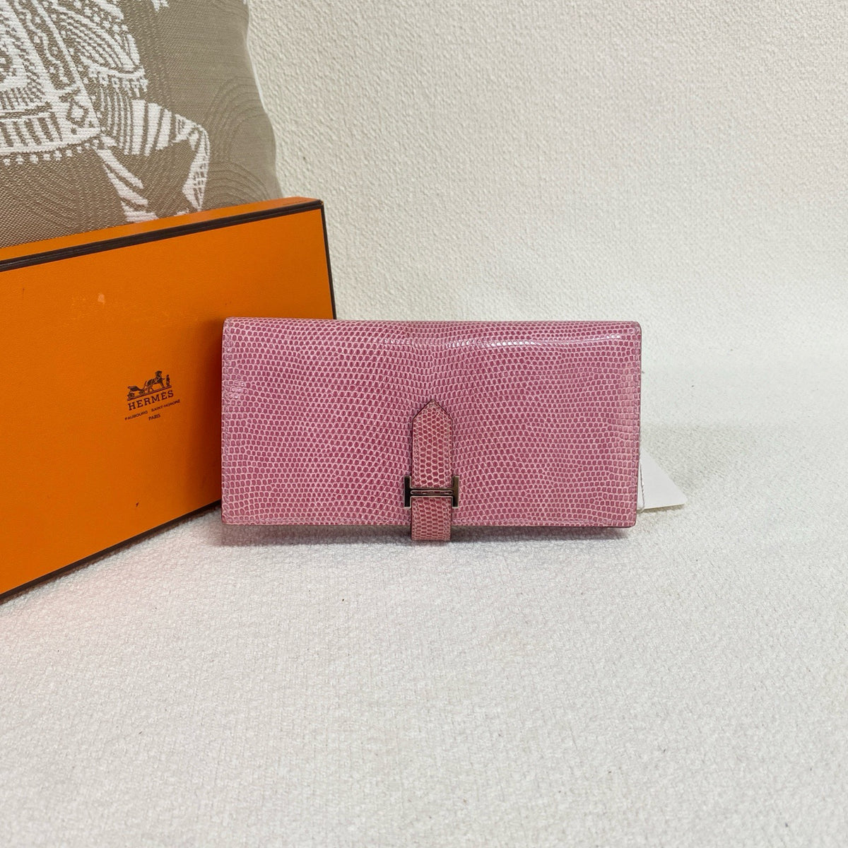 Hermes - Long Wallet - Exotic leathers - Lizard - Pink
