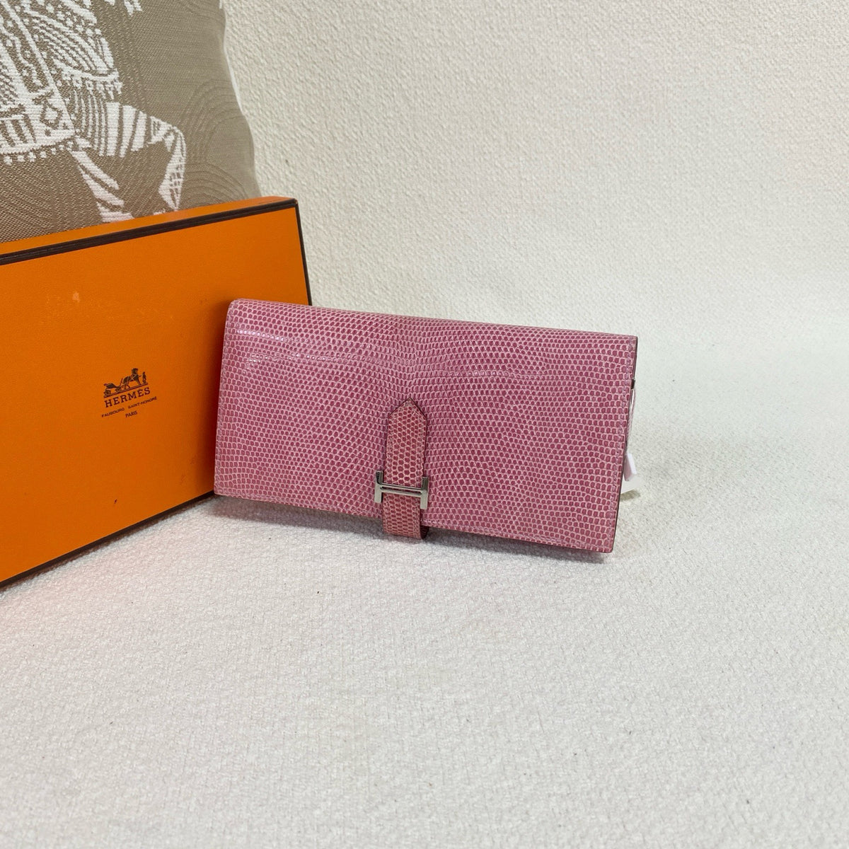 Hermes - Long Wallet - Exotic leathers - Lizard - Pink