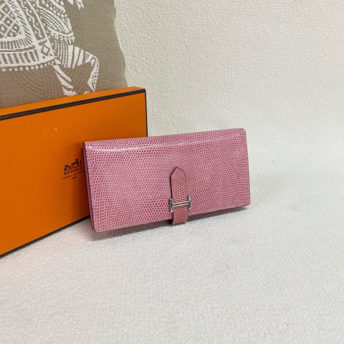 Hermes - Long Wallet - Exotic leathers - Lizard - Pink