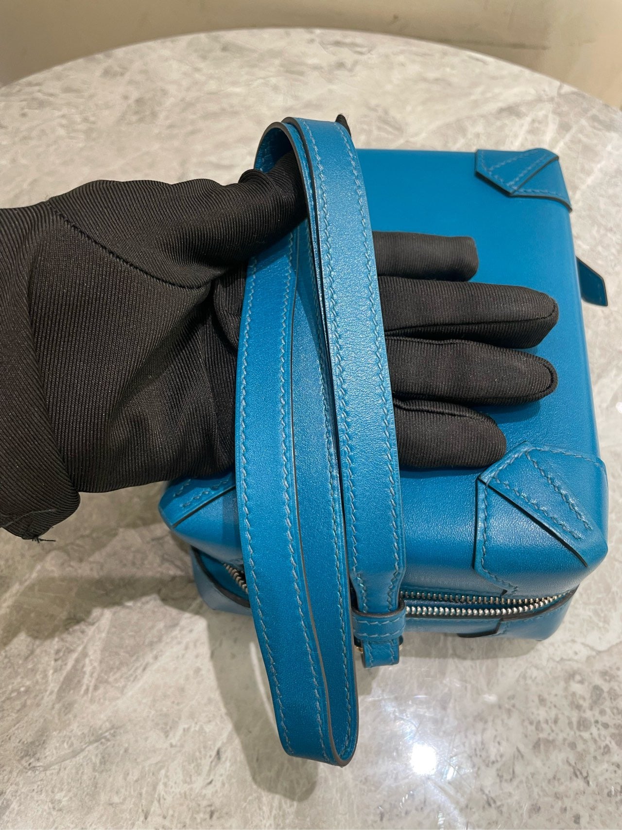 Hermès - Maxibox Clutch - Tadelakt leather - Izmir Blue - (small)