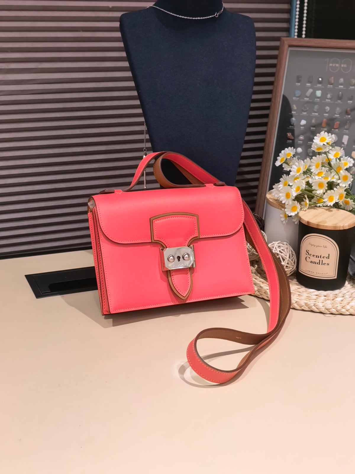 Hermes - Messenger Crossbody Bag - Leather - Pink - (small)