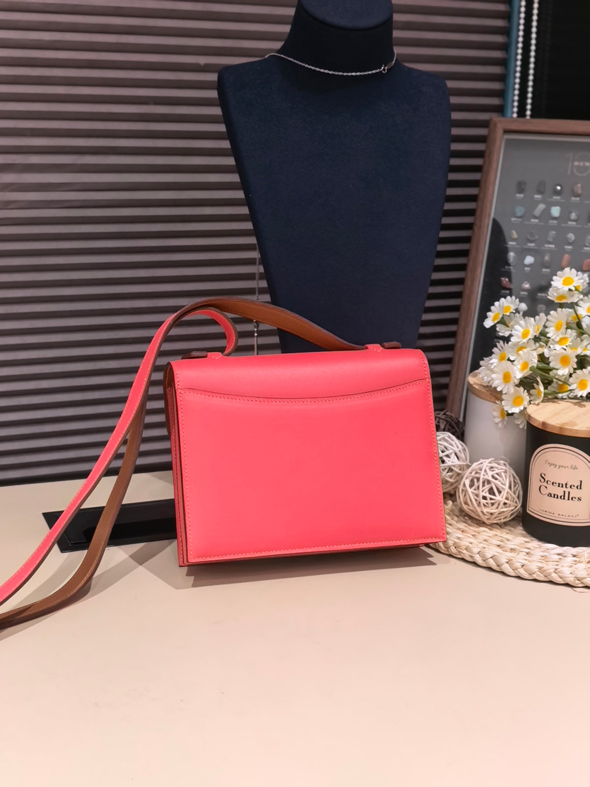 Hermes - Messenger Crossbody Bag - Leather - Pink - (small)
