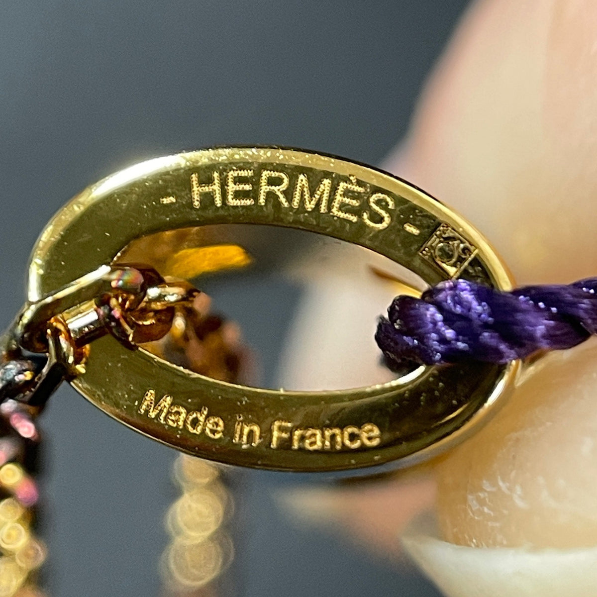 Hermes - Mini Pop H - Gold-plated metal with blue enamel. - Blue - (39.5 cm)