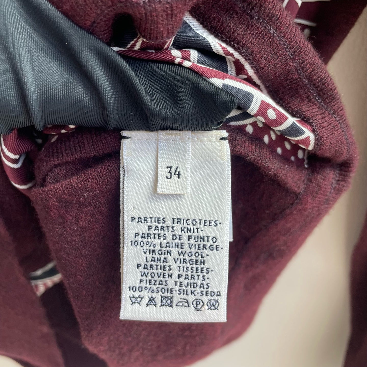 Hermès - Other - Wool - Burgundy - (34)