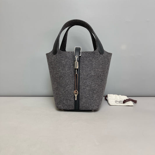 Hermes - Picotin 18 - Cloth - Grey - (mini)