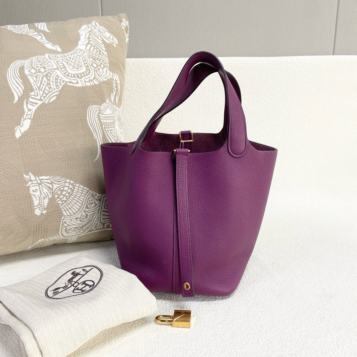 Hermes - Picotin 18 - Leather - Purple - (mini)