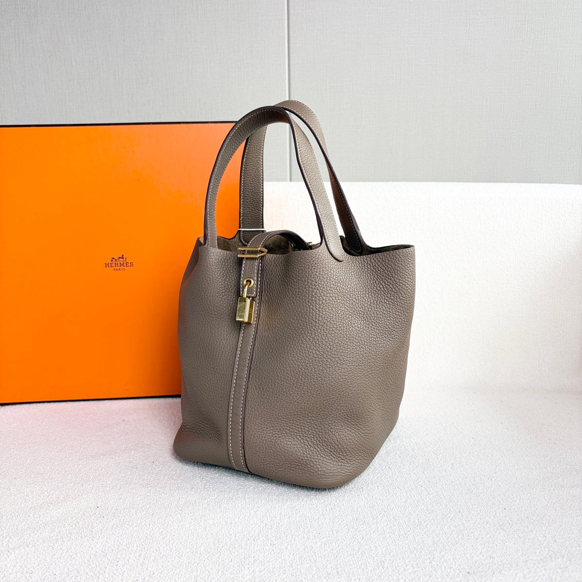 Hermes - Picotin 22 - Leather - Grey - (22)