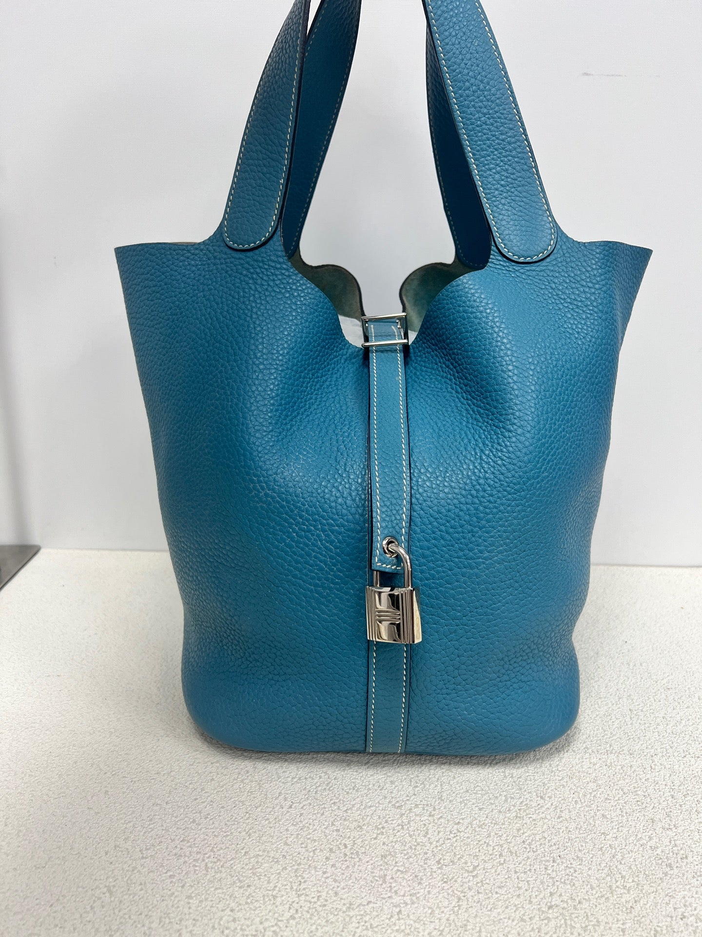 Hermes - Picotin - Leather - Blue - (Large)