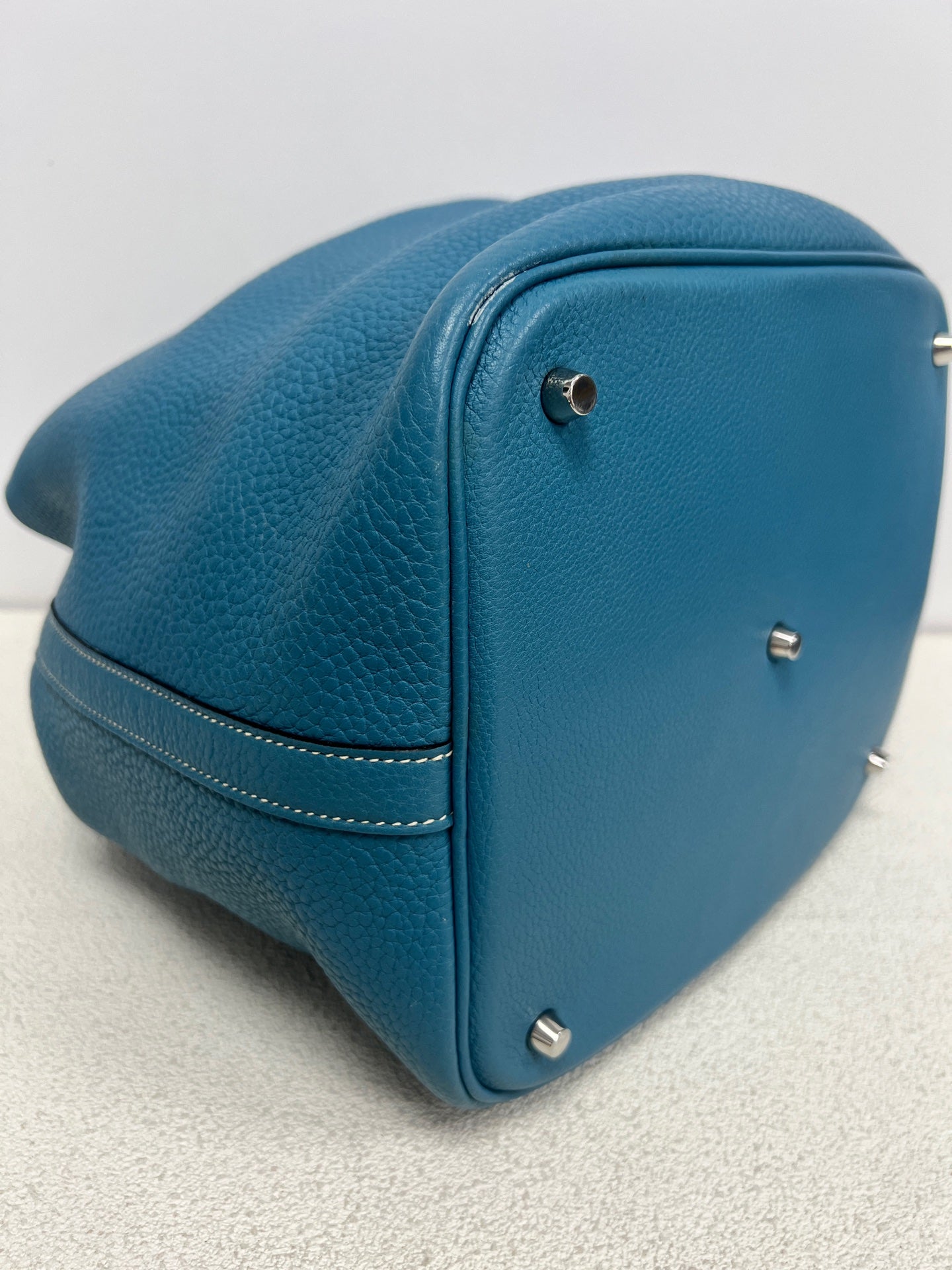 Hermes - Picotin - Leather - Blue - (Large)
