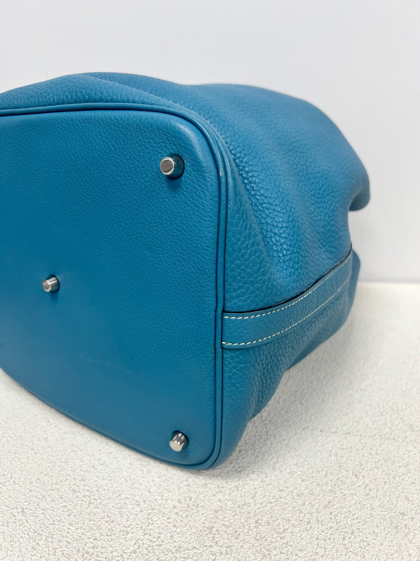 Hermes - Picotin - Leather - Blue - (Large)