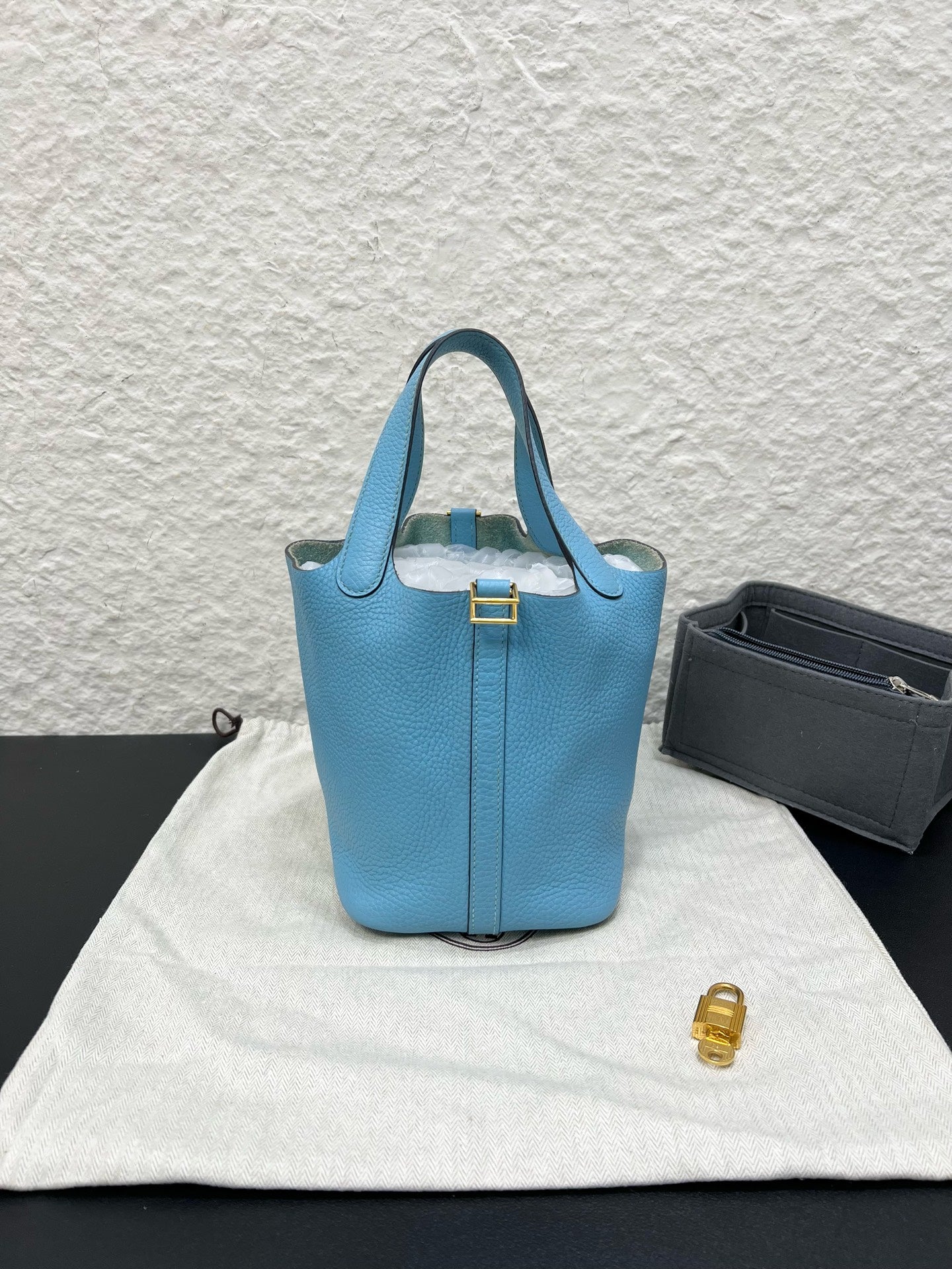 Hermes - Picotin - Leather - Blue - (small)