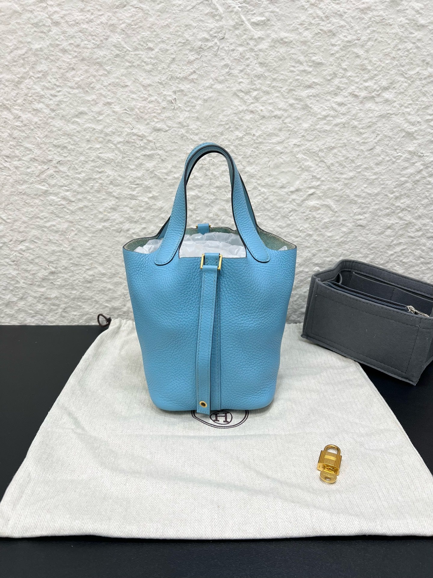 Hermes - Picotin - Leather - Blue - (small)