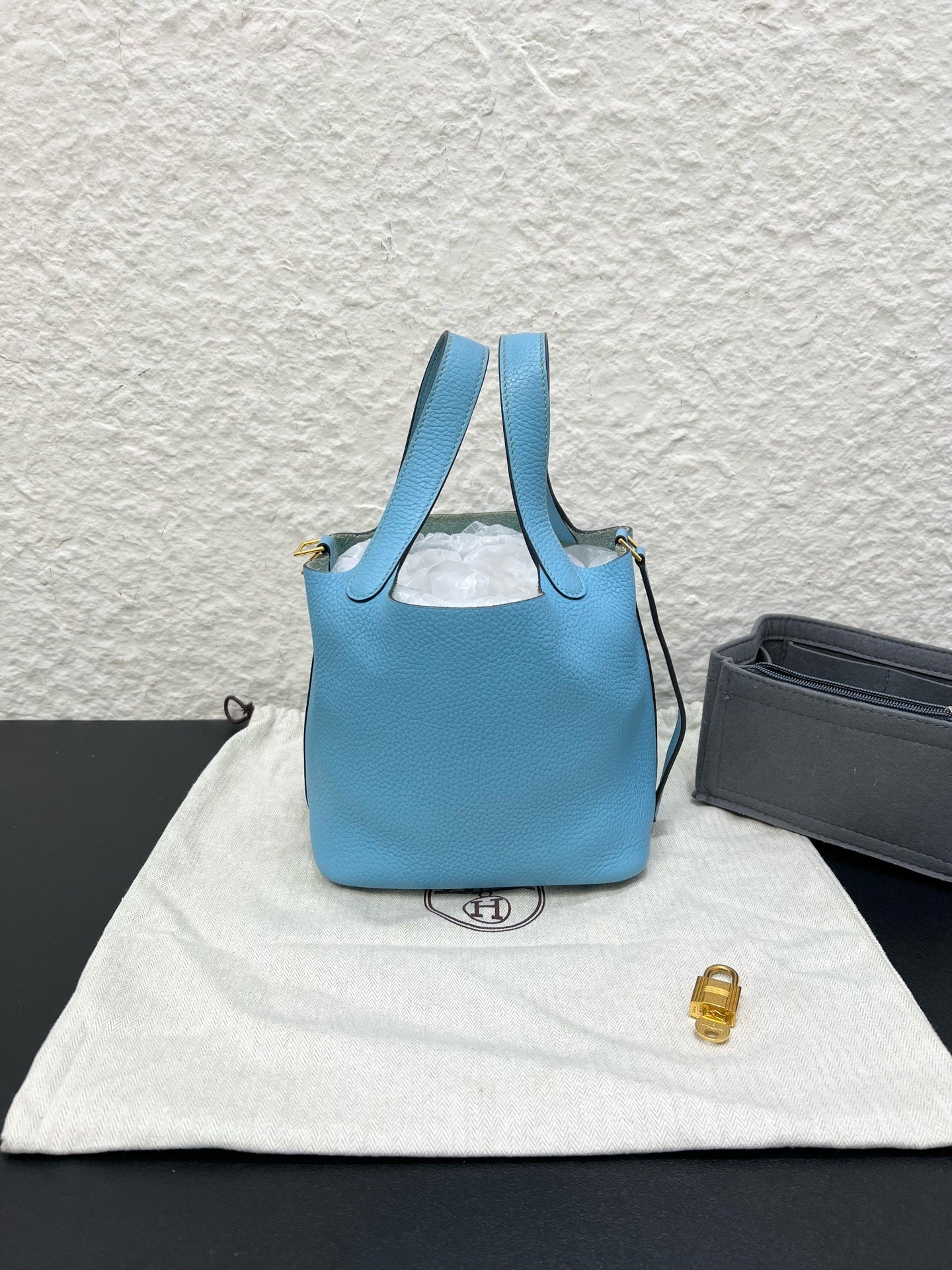 Hermes - Picotin - Leather - Blue - (small)
