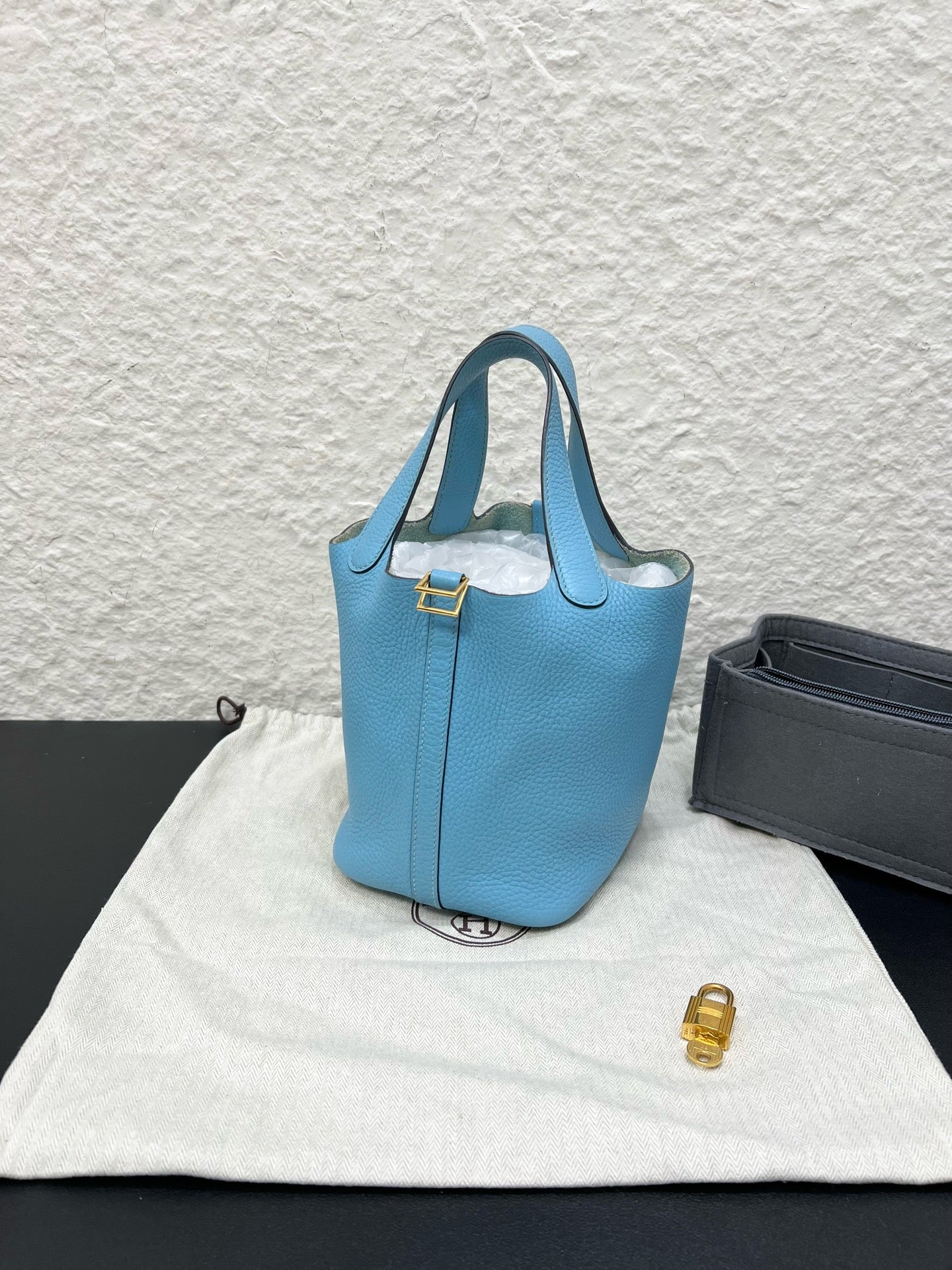 Hermes - Picotin - Leather - Blue - (small)