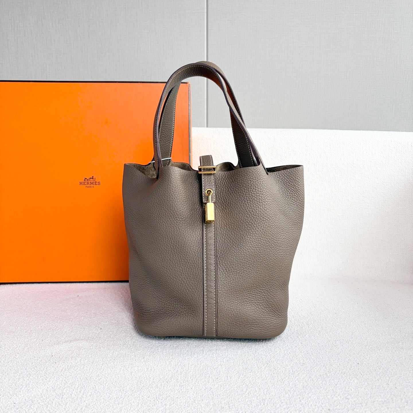 Hermes - Picotin - Leather - Grey - (22)