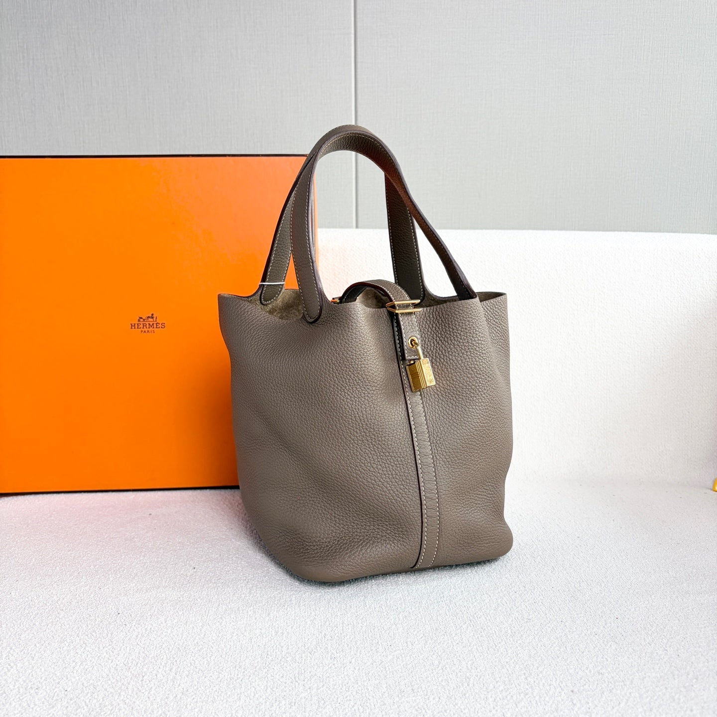 Hermes - Picotin - Leather - Grey - (22)
