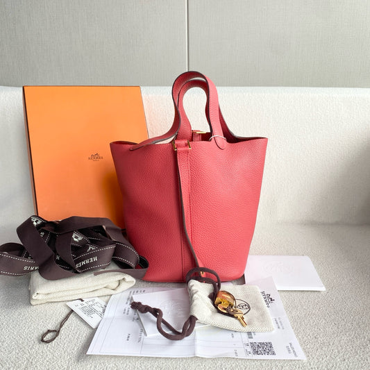 Hermes - Picotin - Leather - Red - (small)