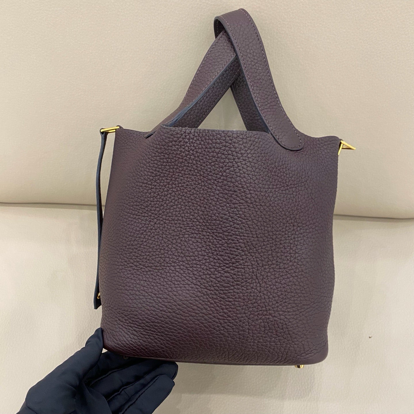 Hermès - Picotin Lock 18 - Clemence leather - Ebony with Gold-Tone Hardware - (mini)