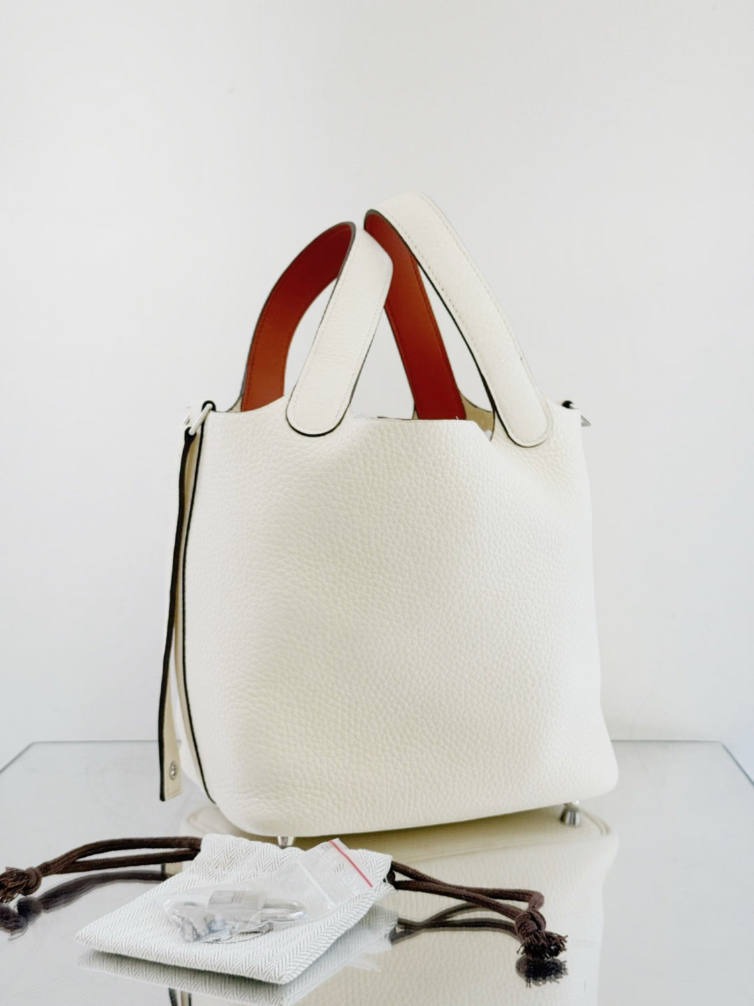 Hermès - Picotin Lock 18 - Clemence leather - Nata (Cream White) with Bi-color Handles - (Mini)