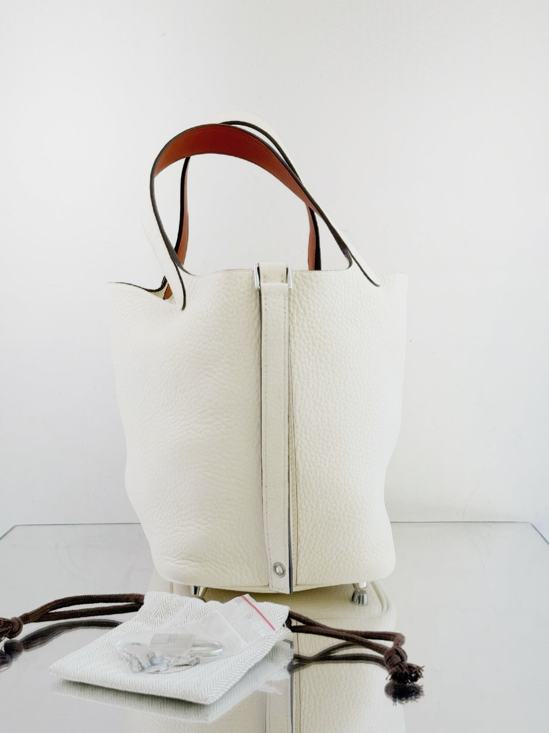 Hermès - Picotin Lock 18 - Clemence leather - Nata (Cream White) with Bi-color Handles - (Mini)