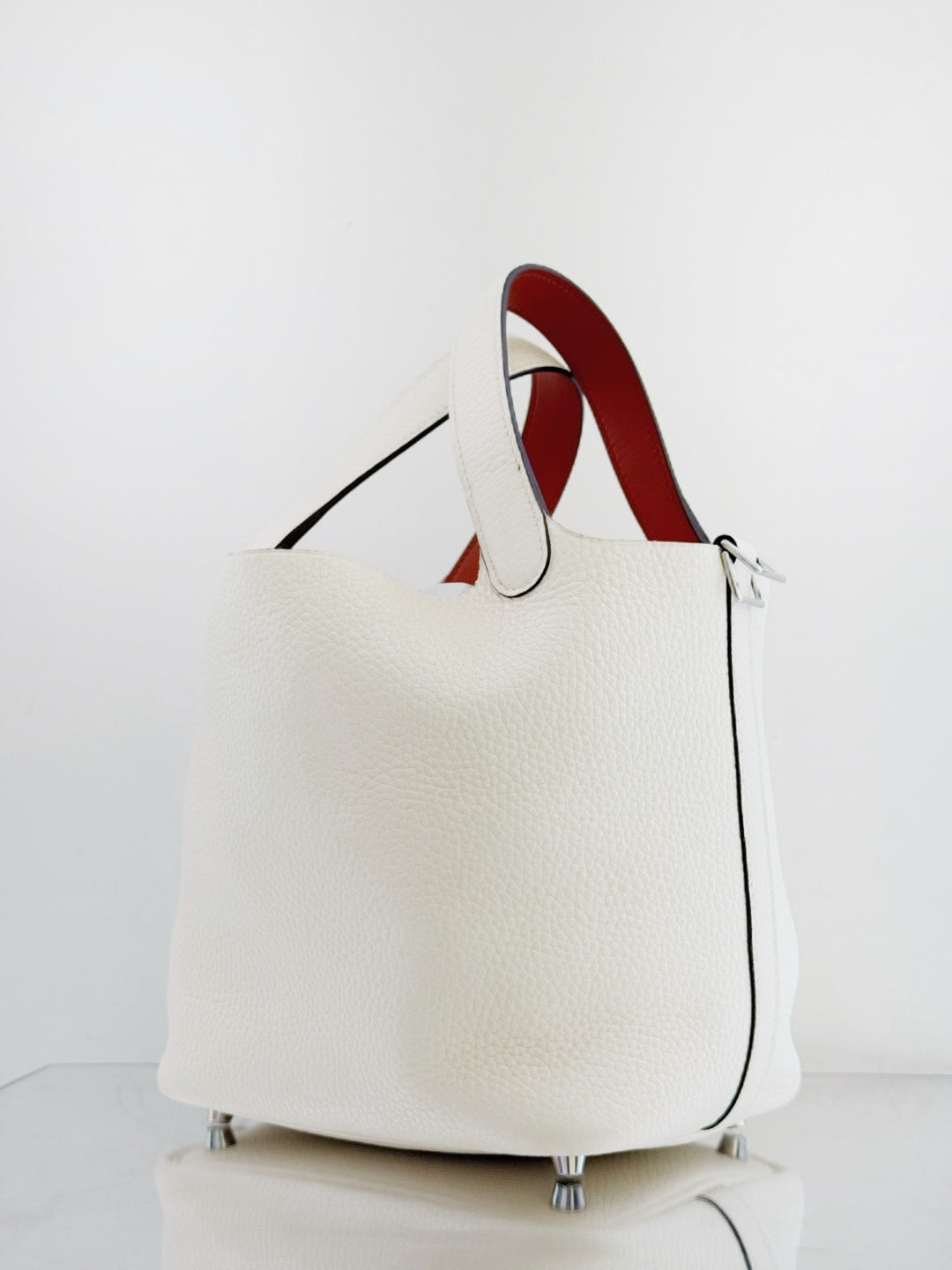Hermès - Picotin Lock 18 - Clemence leather - Nata (Cream White) with Bi-color Handles - (Mini)