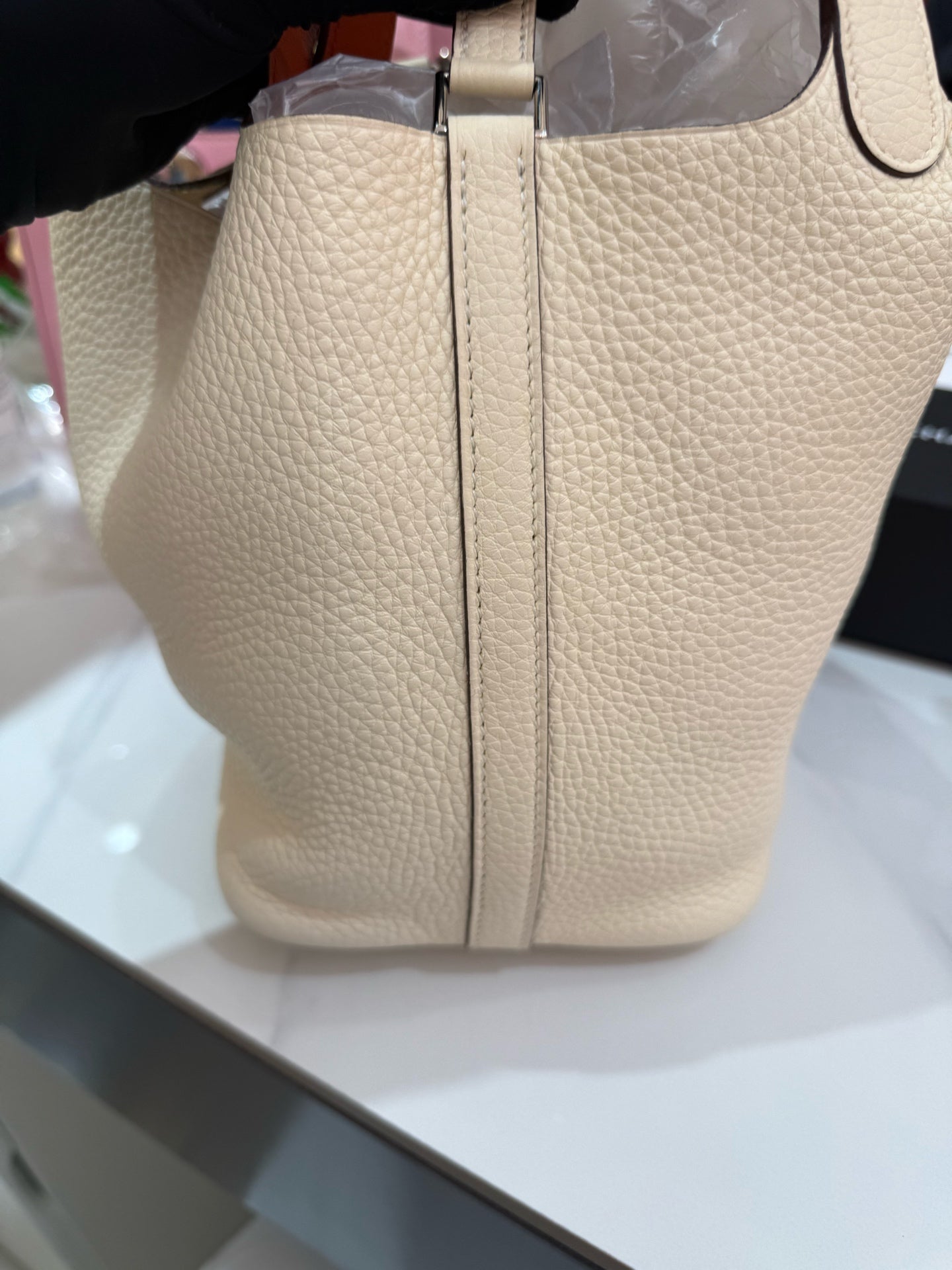 Hermès - Picotin Lock 18 - Clemence leather - Nata (Cream White) with Bi-color Handles - (Mini)