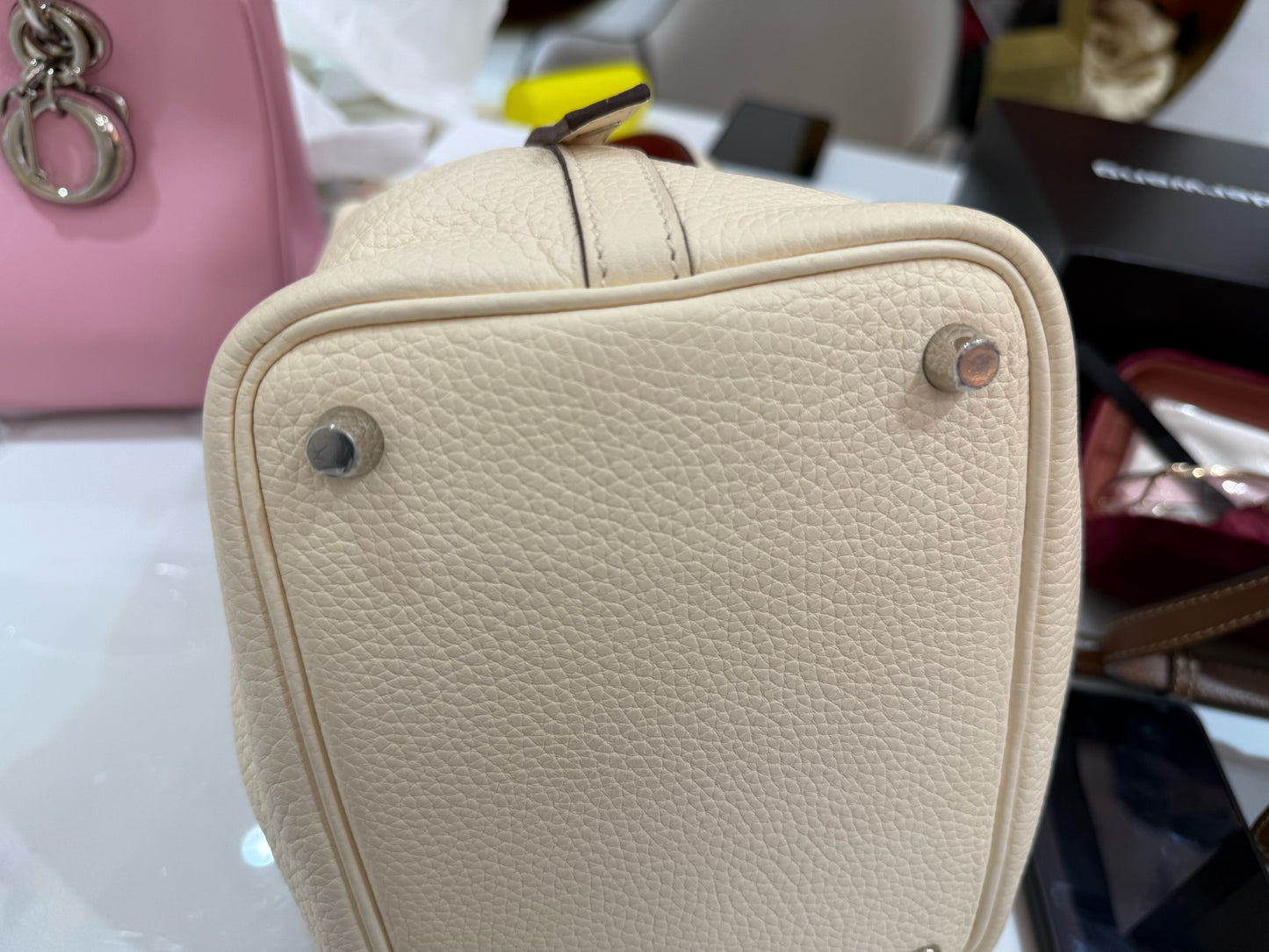 Hermès - Picotin Lock 18 - Clemence leather - Nata (Cream White) with Bi-color Handles - (Mini)