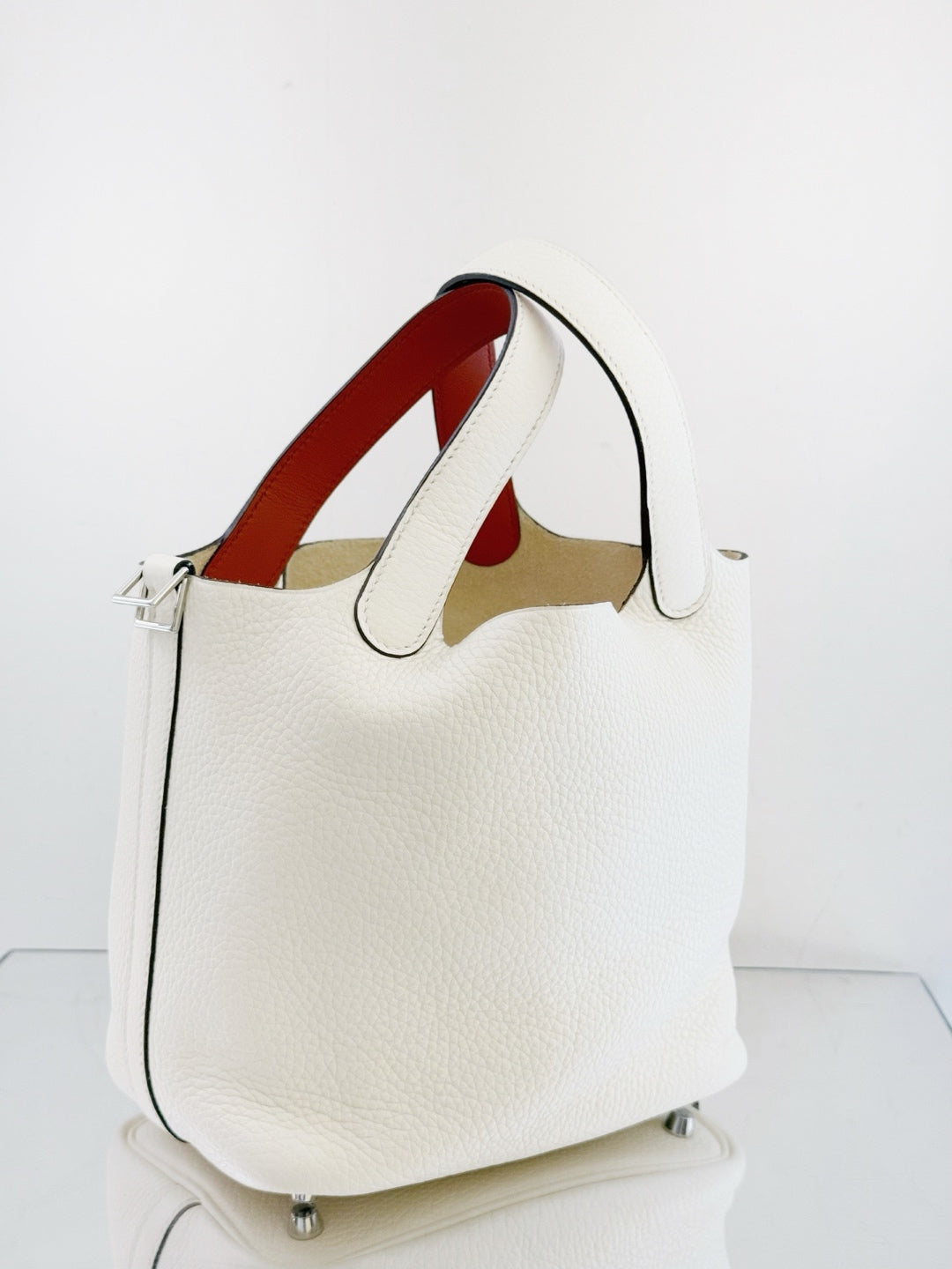 Hermès - Picotin Lock 18 - Clemence leather - Nata (Cream White) with Bi-color Handles - (Mini)
