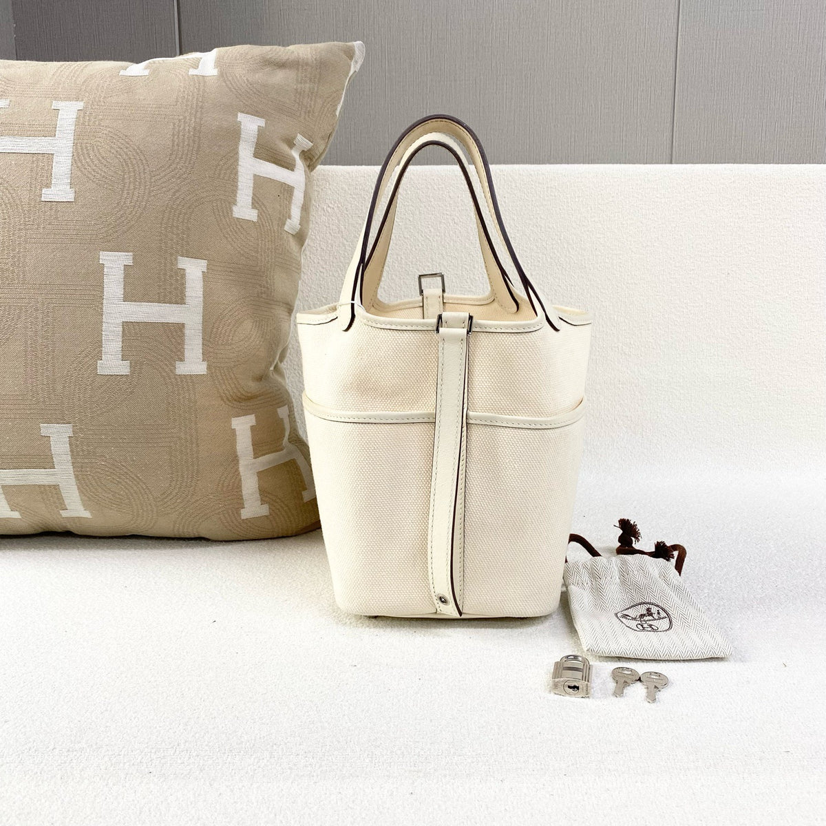 Hermes - Picotin Lock 18 - Cloth - Beige - (mini)