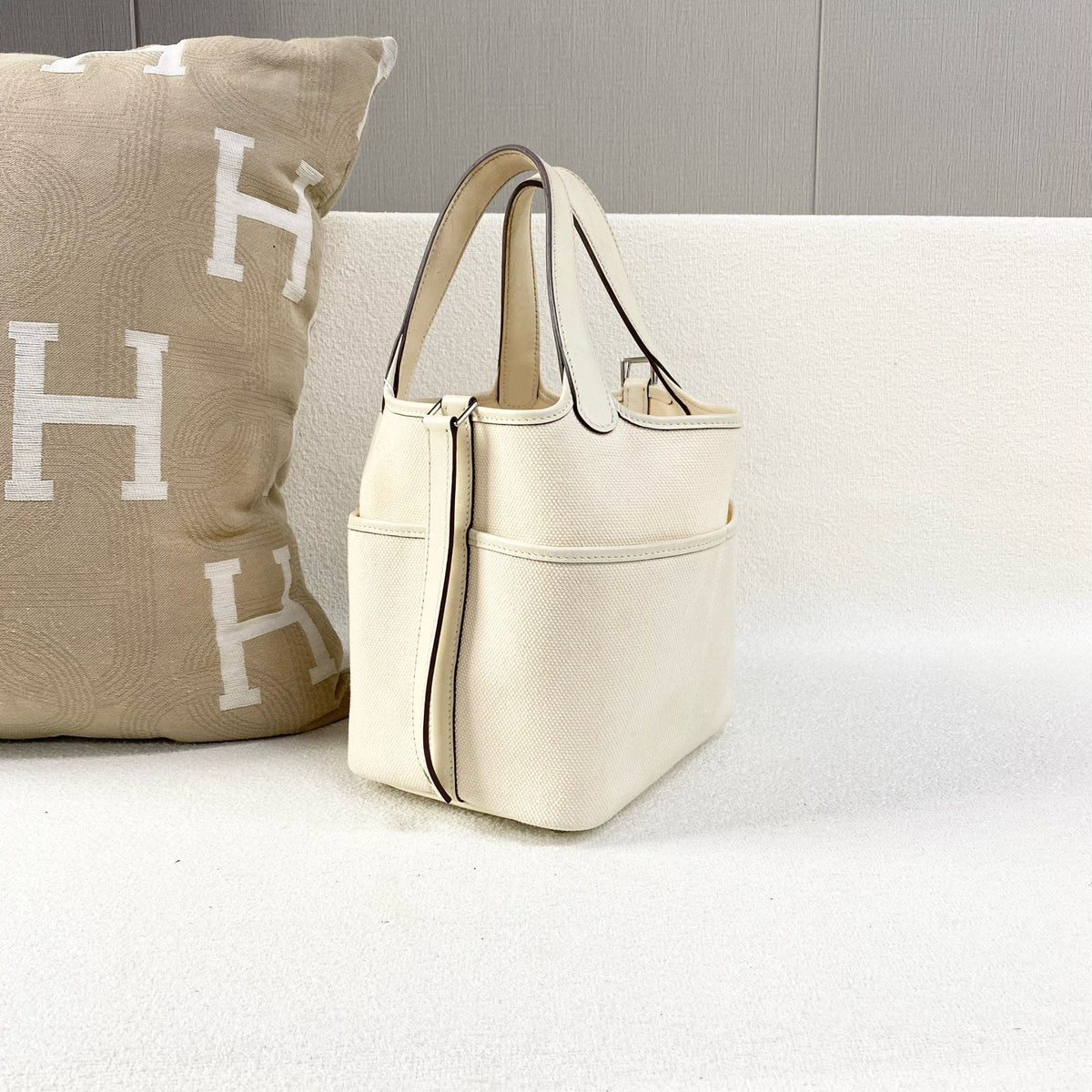 Hermes - Picotin Lock 18 - Cloth - Beige - (mini)