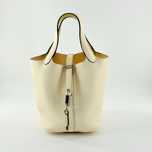 Hermès - Picotin Lock 18 - Grained leather - Cream White / Yellow - (mini)