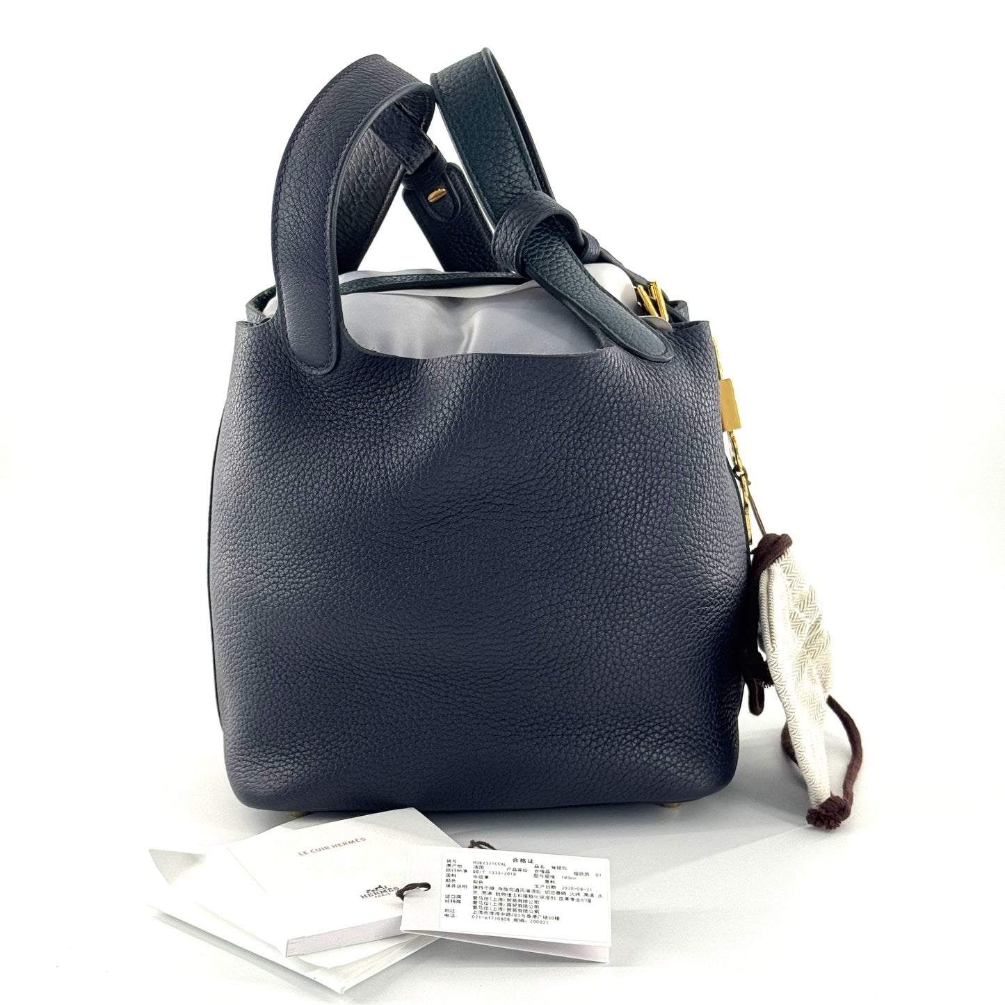 Hermès - Picotin Lock 18 - Grained leather - Deep Blue and Teal Green Bi-Color with Gold-Tone Hardware - (mini)