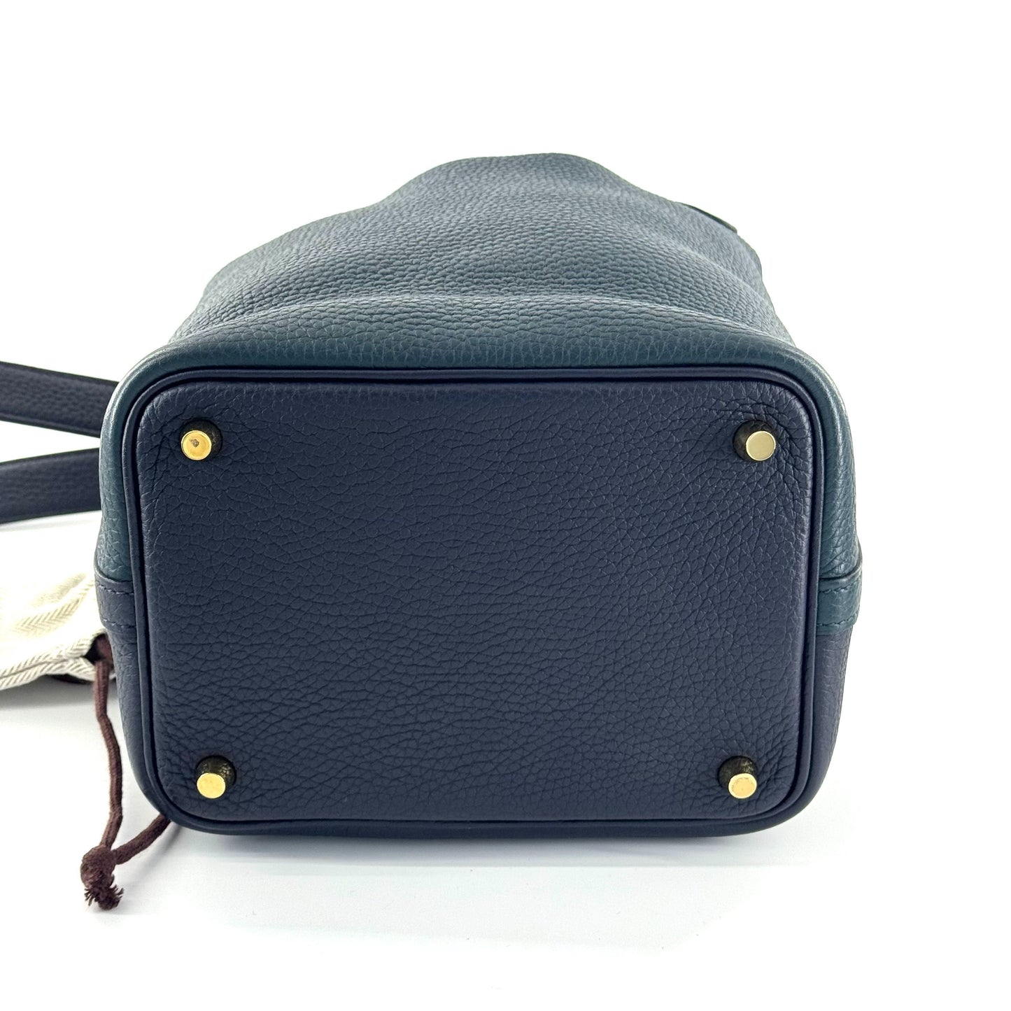 Hermès - Picotin Lock 18 - Grained leather - Deep Blue and Teal Green Bi-Color with Gold-Tone Hardware - (mini)