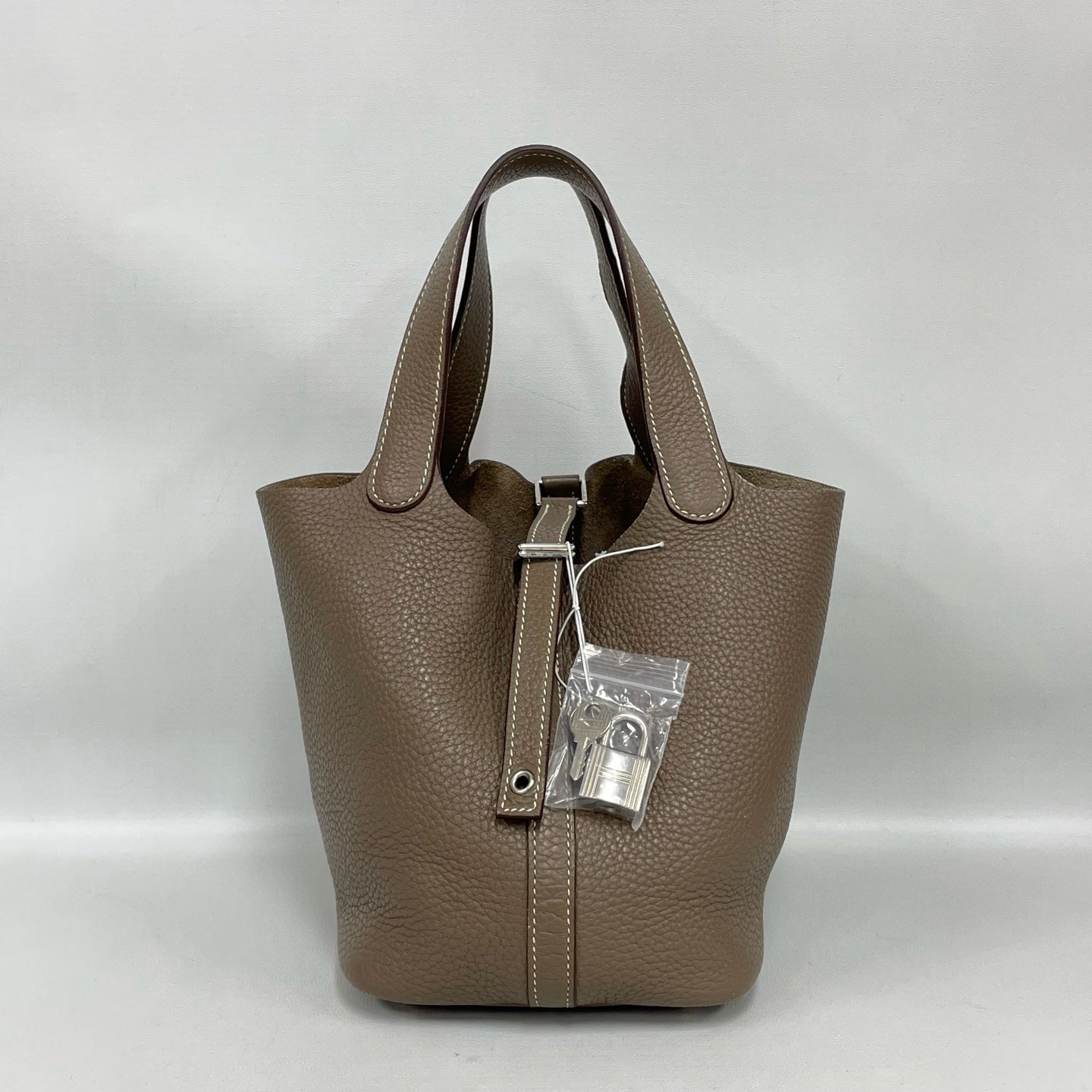 Hermès - Picotin Lock 18 - Grained leather - Elephant Grey with Silver-Tone Hardware - (mini)